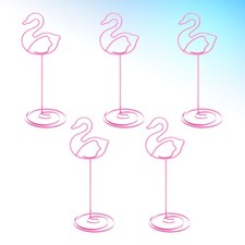  5 Pcs Flamant Rose Porte Photo Support Numero De Table Mariage Porte-nom Bureau