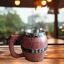 Tasse De Bière En Tonneau En Bois De 580 Ml En Forme De Seau Tasse à Cocktail