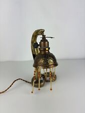 Sublime Oriental Snake Cobra Lamp in Dinanderie Engraved Style 40s-50s 