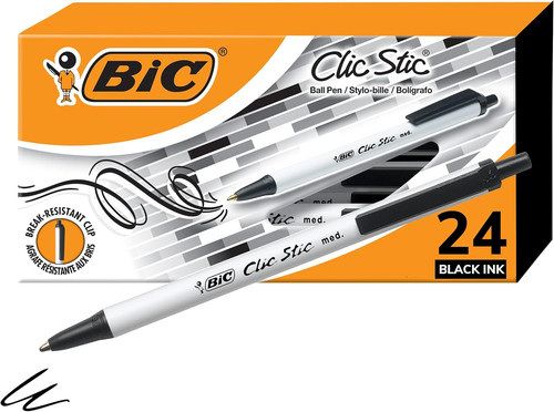 Clic stic black retractable - clic,