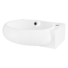 Vasque en céramique lavabo suspendu lave mains salle de bain ovale 430 x 280 mm