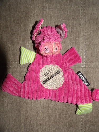 Doudou plat cochon rose - doudou,
