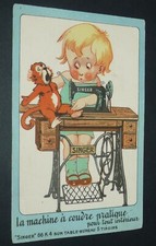 RARE CPA 1920-1930 CHROMO PUBLICITE MACHINE COUDRE SINGER 66 K 4 TABLE 5 TIROIRS