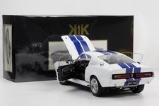 1:12 Ford Mustang Shelby GT500 1967 Blanc Rayures Bleues Diecast KK-Scale