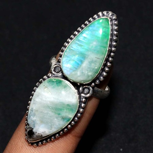 Bague pierre lune verte - lune,