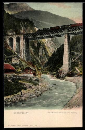 Carte postale gotthardbahn - carte,