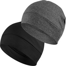 Bonnet de Nuit Homme Femme, 100% Coton Léger Fin Skull Cap pour Sport, Chimio, C