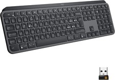 Logitech MX Keys Clavier, Disposition Allemande QWERTZ, Noir (Graphite)