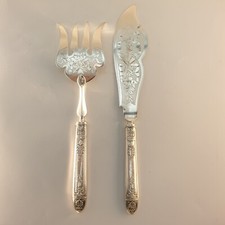 Minerva Louis XVI Style Trophy 1900 Filled Silver Fish Service Cutlery