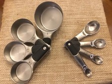 OXO Stainless Steel Measuring Cups and Spoons Set 8 piece Magnetized Handle EUC