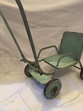 Antique 1950s Sheet Metal Doll Stroller