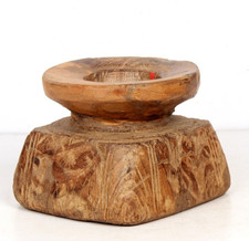 Porte-Bougie Ancien En Bois