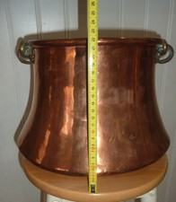 antique copper cauldron folk art dinanderie 18th-19th century? french copper