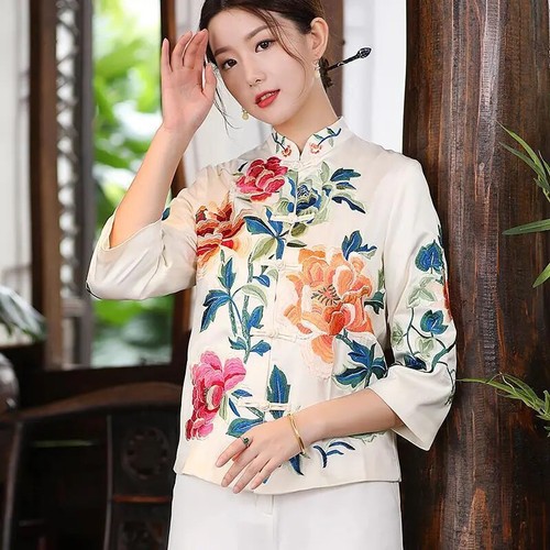 Femme broderie qipao veste - femme,