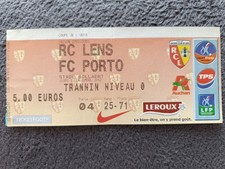  Ticket RC LENS VS FC PORTO UEFA CUP 2002 2003 RARE 