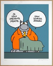 Affiche Sérigraphie Philippe Geluck Le Chat  Pépette 400ex signée 40x50 cm