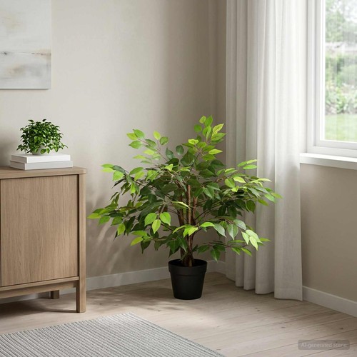Plante ficus artificielle - artificielle, vert