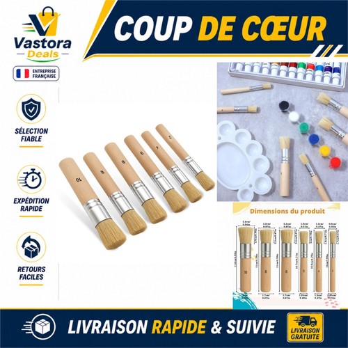 Lot pinceaux ronds en - 6,