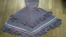 poncho fille - 5 ans - MEXX - mailles et franges