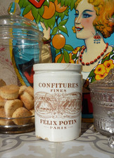 OLD FINE JAM POT "Félix Potin" in earthenware 19th century