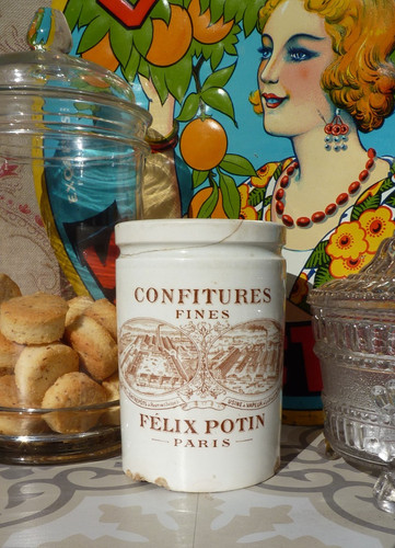 Ancien pot confiture fine - à,