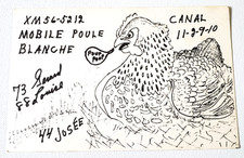 QSL Radio Card TROIS-RIVIÈRES Quebec Canada Station POULE BLANCHE Gaudet