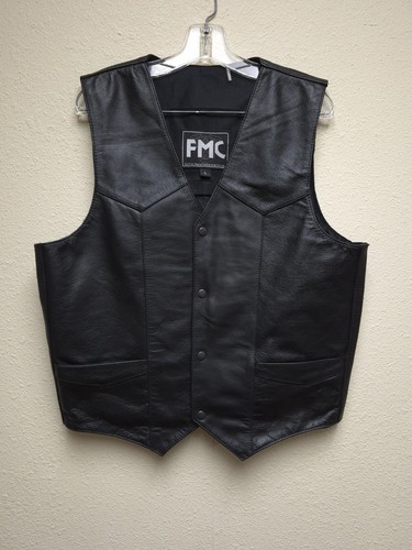 Fmc leather vest - fmc, black