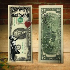 Banksy's SHREDDED PAINTING Balloon Girl Art $2 Bill Signed by Rency LTD # of 300