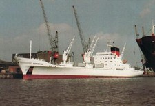 VINTAGE Netherlands Maritime Museum Container Cargo Ship MS CHRISTINA POSTCARD