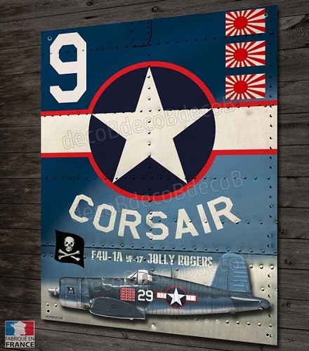 Plaque métal 30x20cm avion
