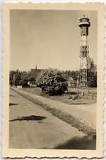 Landscape road pylon house - old photo year. 1950