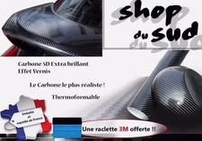 CARBONE 5D AUTOCOLLANT ADHESIF STICKERS PLAQUE 30 X 20CM AUTO MOTO TUNING CUSTOM