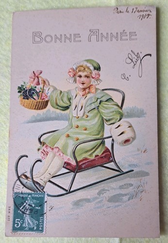 Carte postale relief nouvel - en,