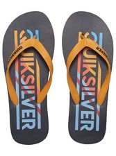 Quiksilver Flip-Flop - Molokai Wordmark Layback Panel Blocked Tong Thong Sandal
