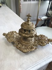 Large Bronze One Piece Inkwell