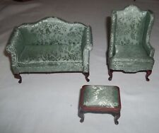 Vintage Wood Living Room Sofa, Wingback Chair, Ottoman  Taiwan