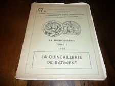 COURS POUR L'APPRENTISSAGE COMMERCE DE QUINCAILLERIE BATIMENT TOME I 1958