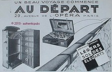 1928 FRENCH AD VANITY WARDROBE NECESSARY TOILET TRUNK FRENCH AD