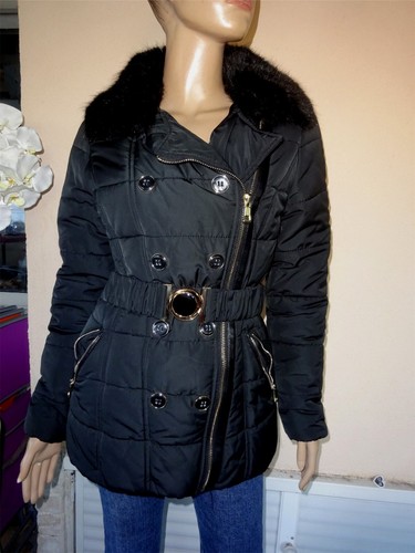 Blouson doudoune noire col - blouson,