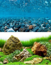 poster fond aquarium reversible 150 x 30 cm   galet/sea