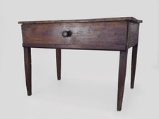 Antique Solid Chestnut 1 Drawer Game Farmhouse Table 19th Century.