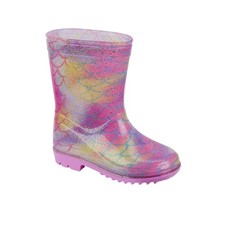 Enfants Filles Sirène Bottes Paillette Pluie PVC Imperméable Ciel Échelle Modèle