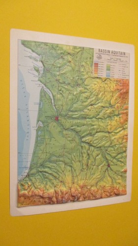 Bassin aquitain carte relief - bassin,