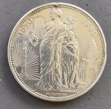 BELGIQUE - Monnaie de 5 Francs Belge Argent 1830 1880 Léopold / Rare