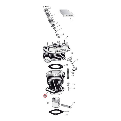 Cylindre pouces panhead - 74,