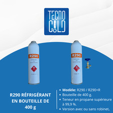 R290 GAZ RÉFRIGÉRANT PROPANE EN BOUTEILLE DE 400G AVEC ROBINET POUR CLIMATISEURS