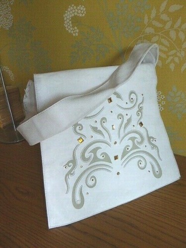 Sac besace 100 cuir blanc - sac,