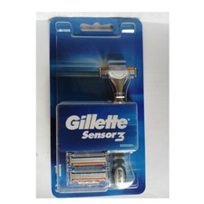 Gillette Rasoir SENSOR  3 Lames  - Recharge de Rasoir   Manche + 3 Recharges