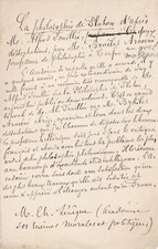 ✒ Charles LEVEQUE AUTOGRAPH MANUSCRIPT philosopher metaphysics aesthetic