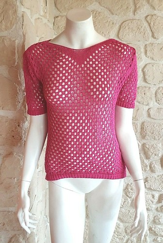 Tee shirt ajouré rose - ajouré,